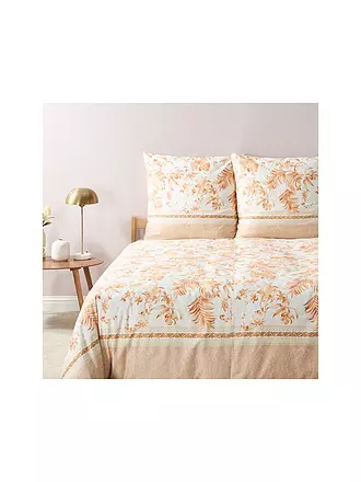 BASSETTI | Satin Bettwäsche IBISCUS 70x90cm/140x200cm Creme/Koral | 